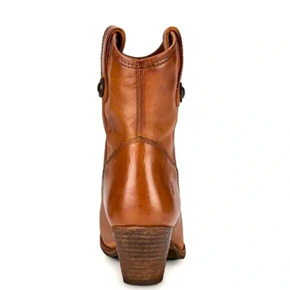 NEW FRYE Leather Jackie Button Short Boots Cognac for women 1568mn - Picture 7 of 11